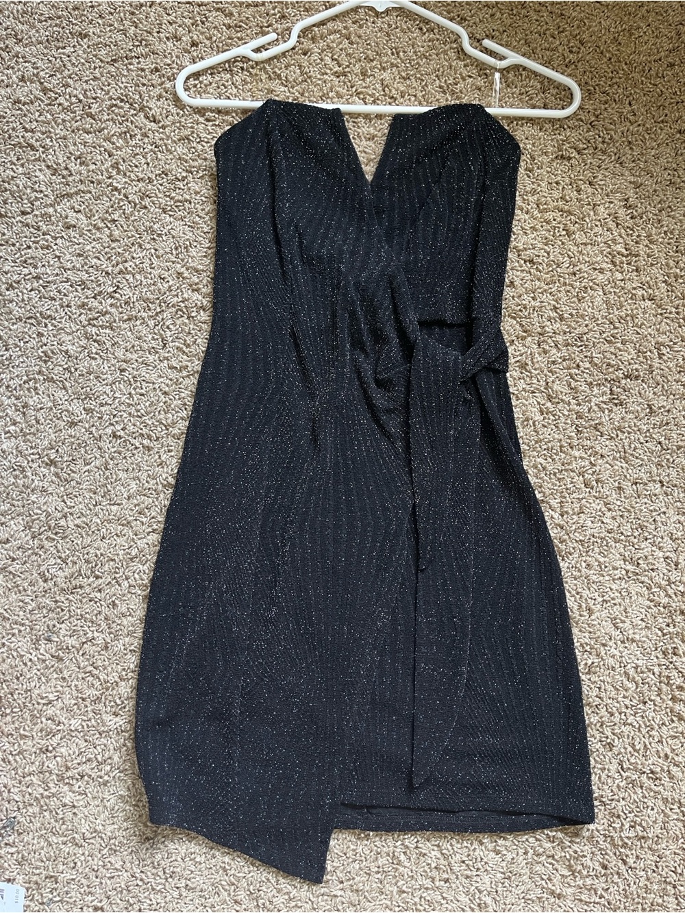 Row A Black Strapless Sparkle Dress
